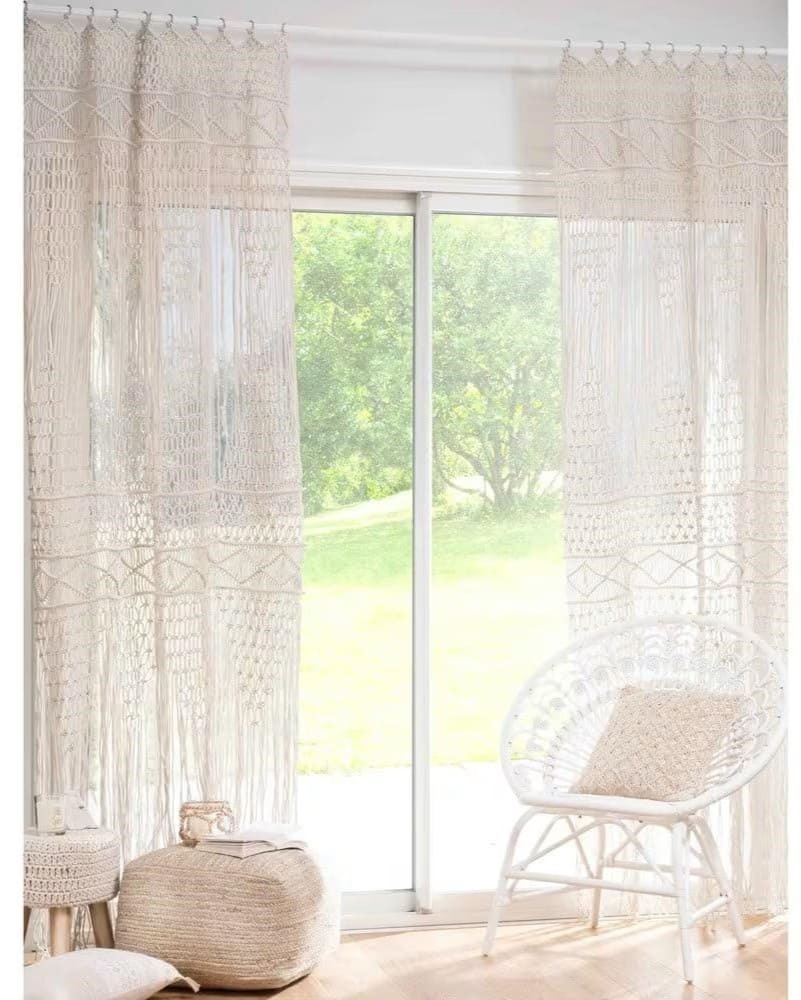 Cortina de algodón tejida MACRAMA