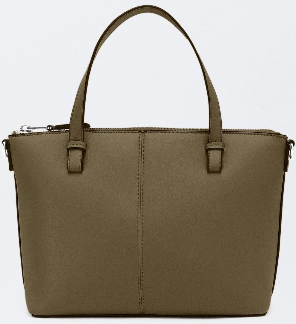 Bolso shopper con bolsito extraíble de color caqui de Parfois