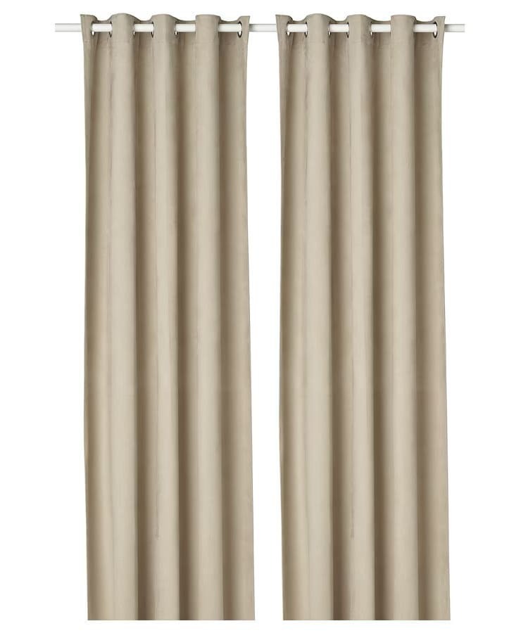 Cortinas opacas beige BIRTNA de Ikea