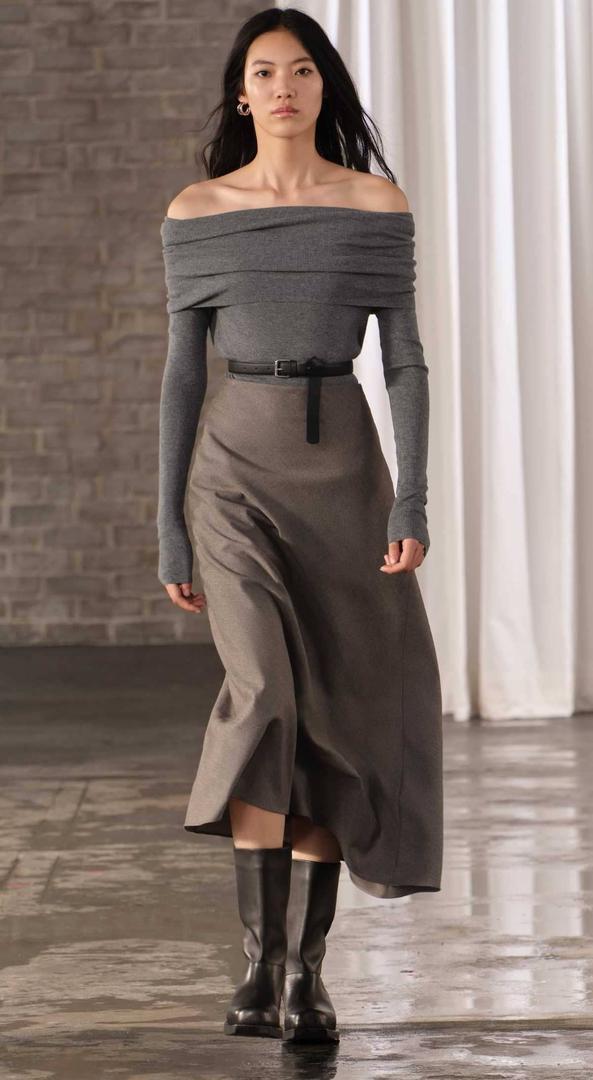 Falda bies lana ZW Collection de Zara