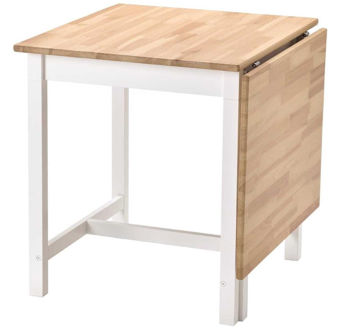 PINNTORP Mesa alas abatibles, tinte marrón claro y tinte blanco de Ikea