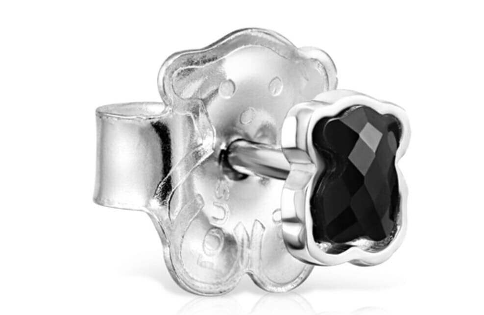 Pendientes de botón de plata con ónix de Tous