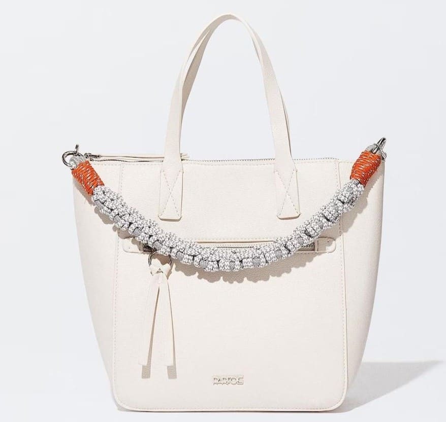 Bolso de hombro estilo shopper con cierre de cremallera