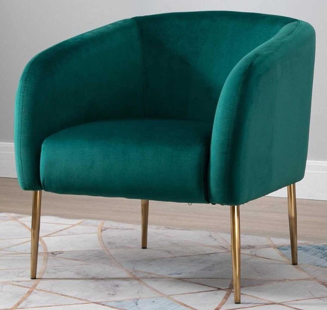 Sillón individual Homcom verde 75x74x76 cm terciopelo (poliéster) de Leroy Merlin