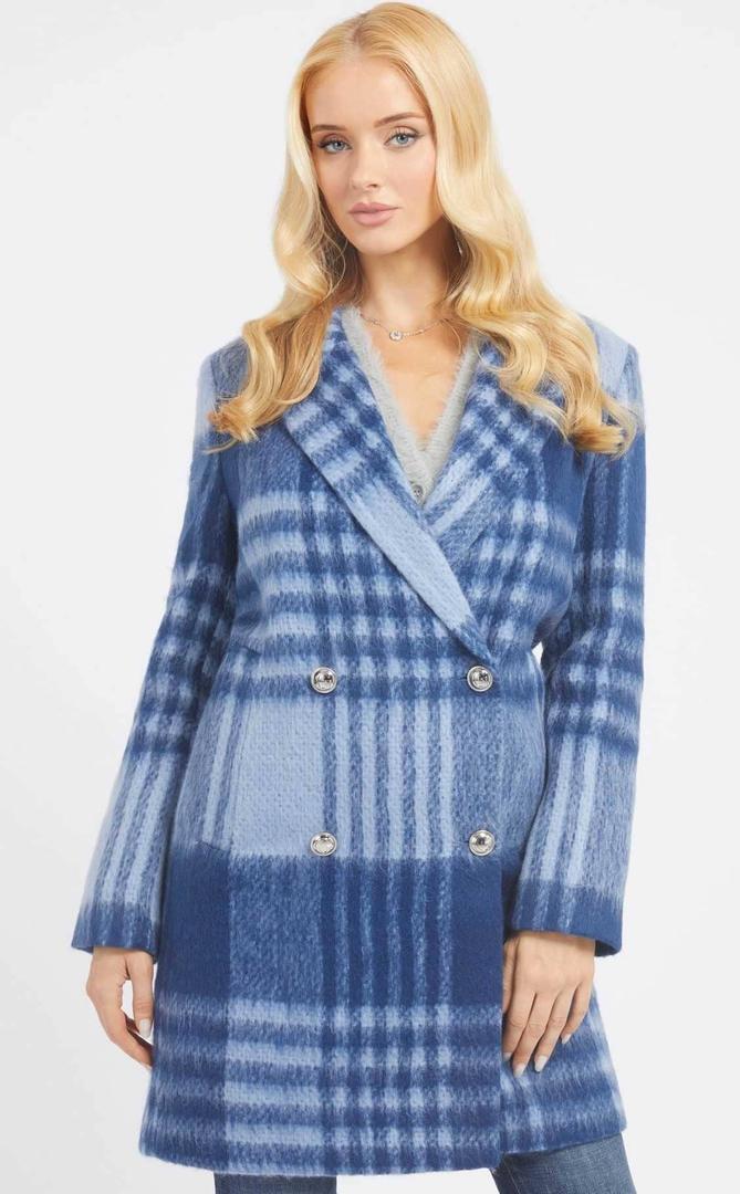 Abrigo a cuadros de mezcla de lana de Guess
