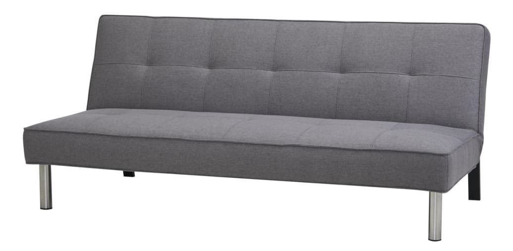 El sofá cama Clic Clac de color gris claro en textil rebajado en Carrefour