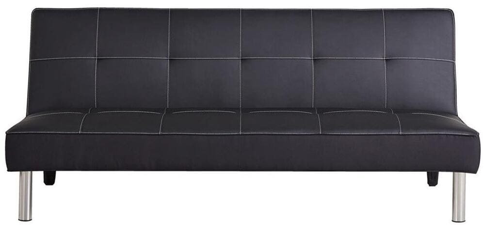 El sofá cama Clic Clac de color negro y en polipiel que ha rebajado Carrefour