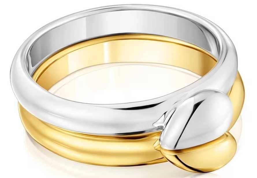 Pack anillos pequeños corazón bicolor my other half de Tous