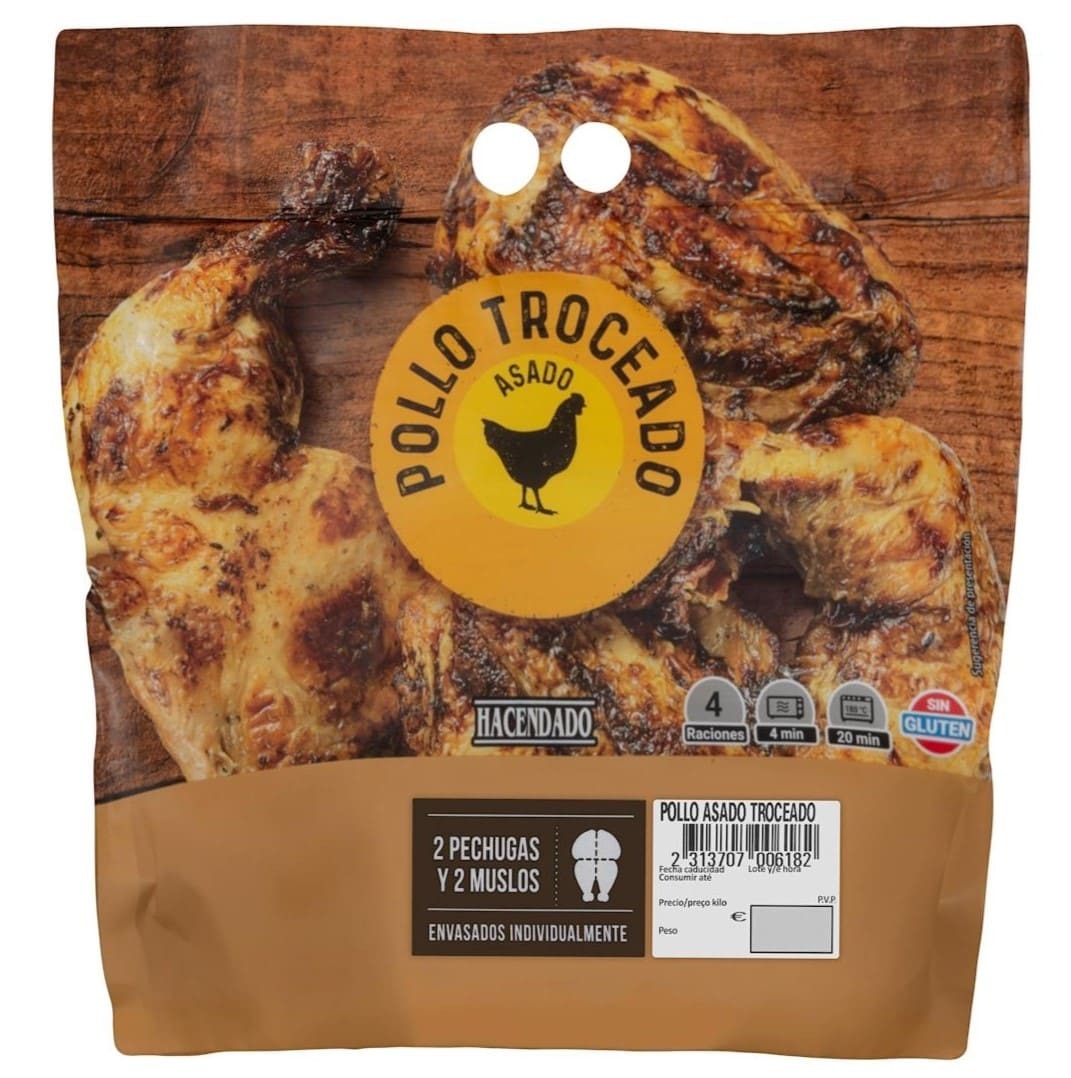 Pollo asado troceado Hacendado