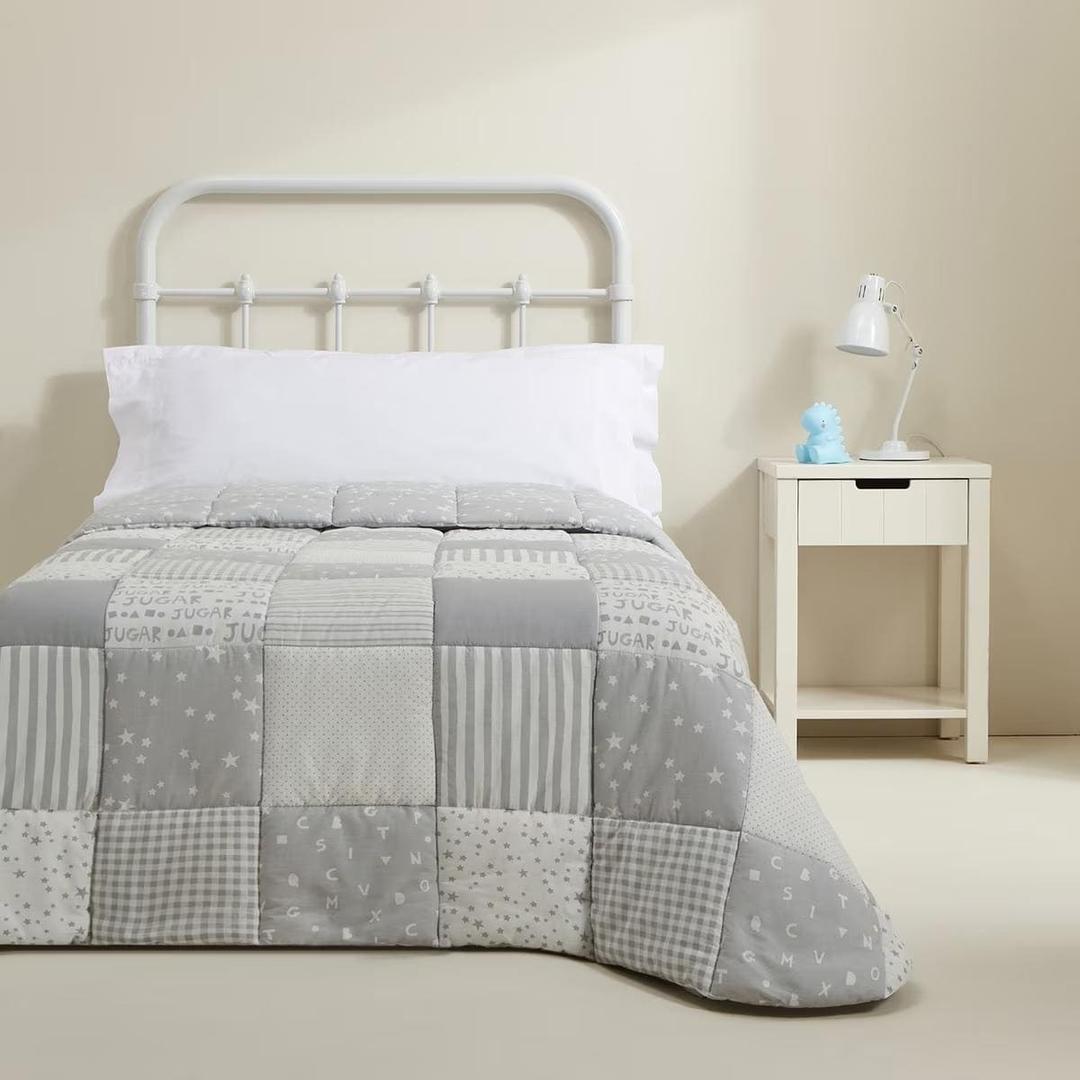 Edredón patchwork de algodón BasicGrey Mini Home