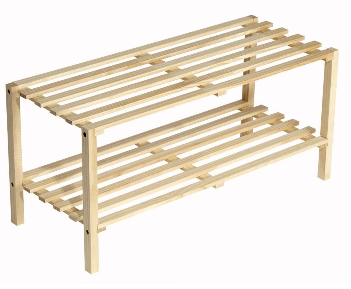 Zapatero de madera con 2 baldas Carrefour Home