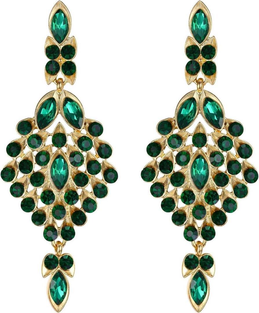 Pendientes Colgantes de Cristal con Diamantes de Imitación de Amazon