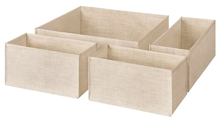 El pack de organizadores para el cajón BOLLÖSUND de color beige de Ikea