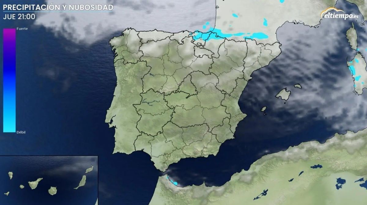 Lloviznas previstas la noche del jueves en el Cantábrico oriental | ElTiempo.es
