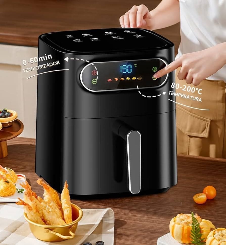 La freidora de aire de 7 litros y 1700 W con pantalla digital Azorex de Leroy Merlin