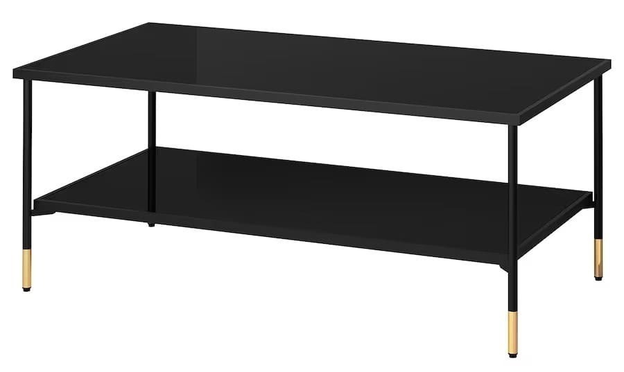La mesa de centro ÄSPERÖD negra con dorado de Ikea
