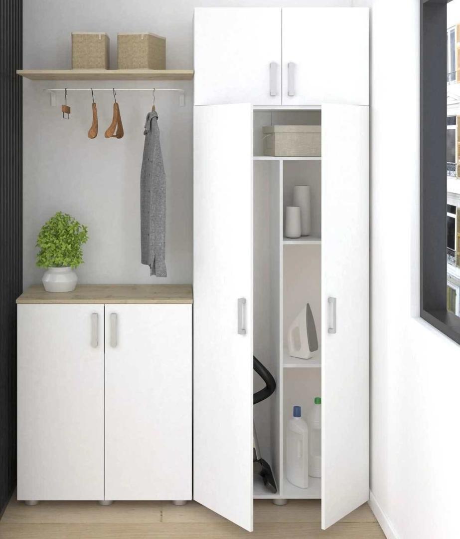 Armario alto despensero melamina blanco de 2 puertas de Leroy Merlin