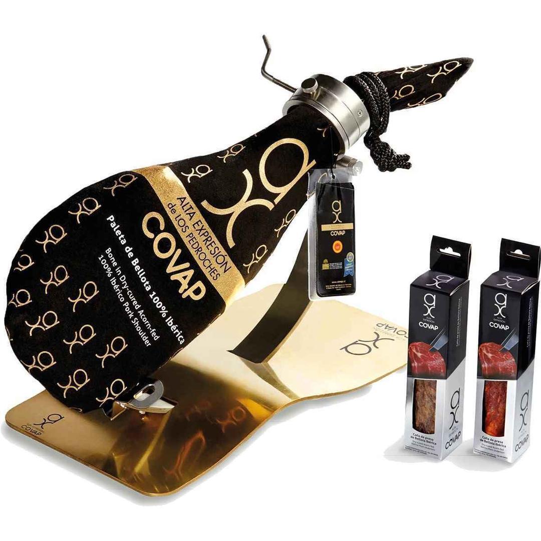 Estuche con paleta de bellota 100% ibérica pieza 4 kg + 2 cañas de presa de bellota ibéricas en El Corte Inglés