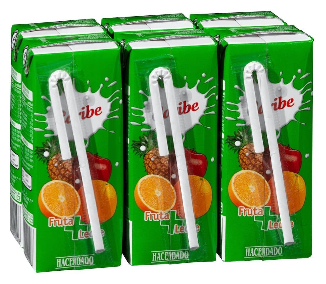 Fruta + leche Caribe sin azucares añadidos