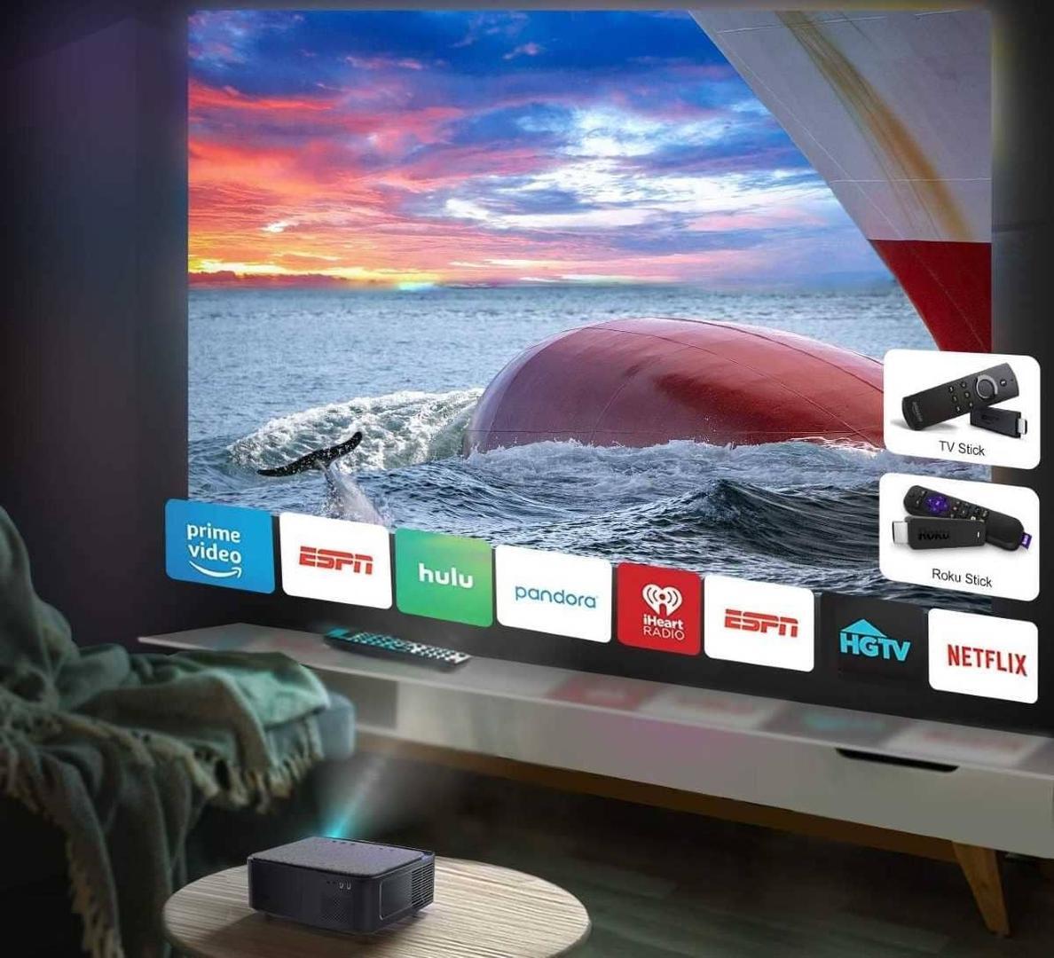 Proyector WiFi Bluetooth Full HD 1080P 4K en Amazon 3