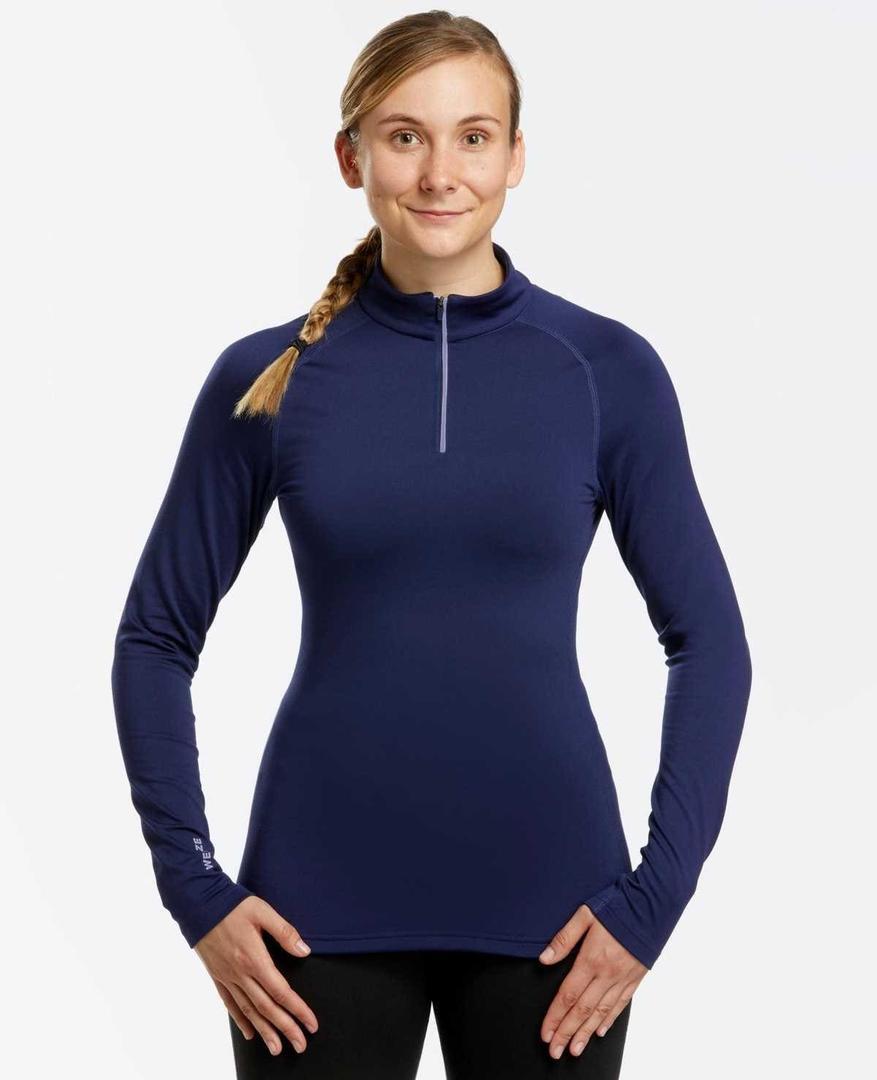 Camiseta térmica interior de esquí y nieve cremallera Mujer Wedze BL 500 de Decathlon