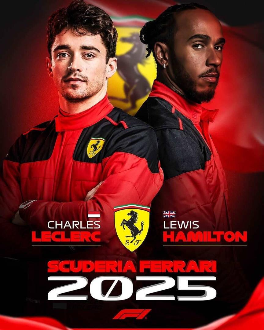 Charles Leclerc y Lewis Hamilton como compañeros de equipo en 2025. Foto vía Instagram: @f1