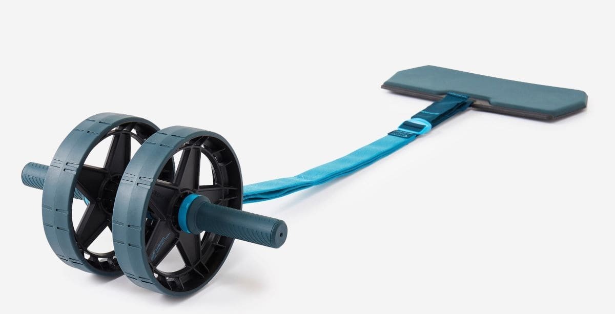 Rueda abdominal con banda elástica y esterilla cross training Corength