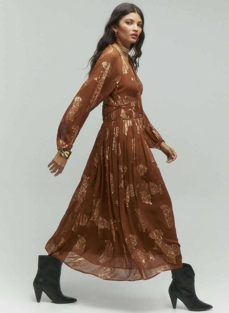 Tintoretto vestido largo estampado de cuello pico de El Corte Inglés