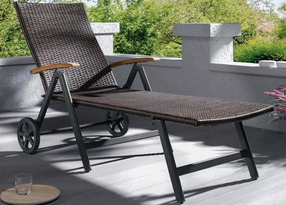 Tumbona de entramado marrón con ruedas Valencia de Lidl