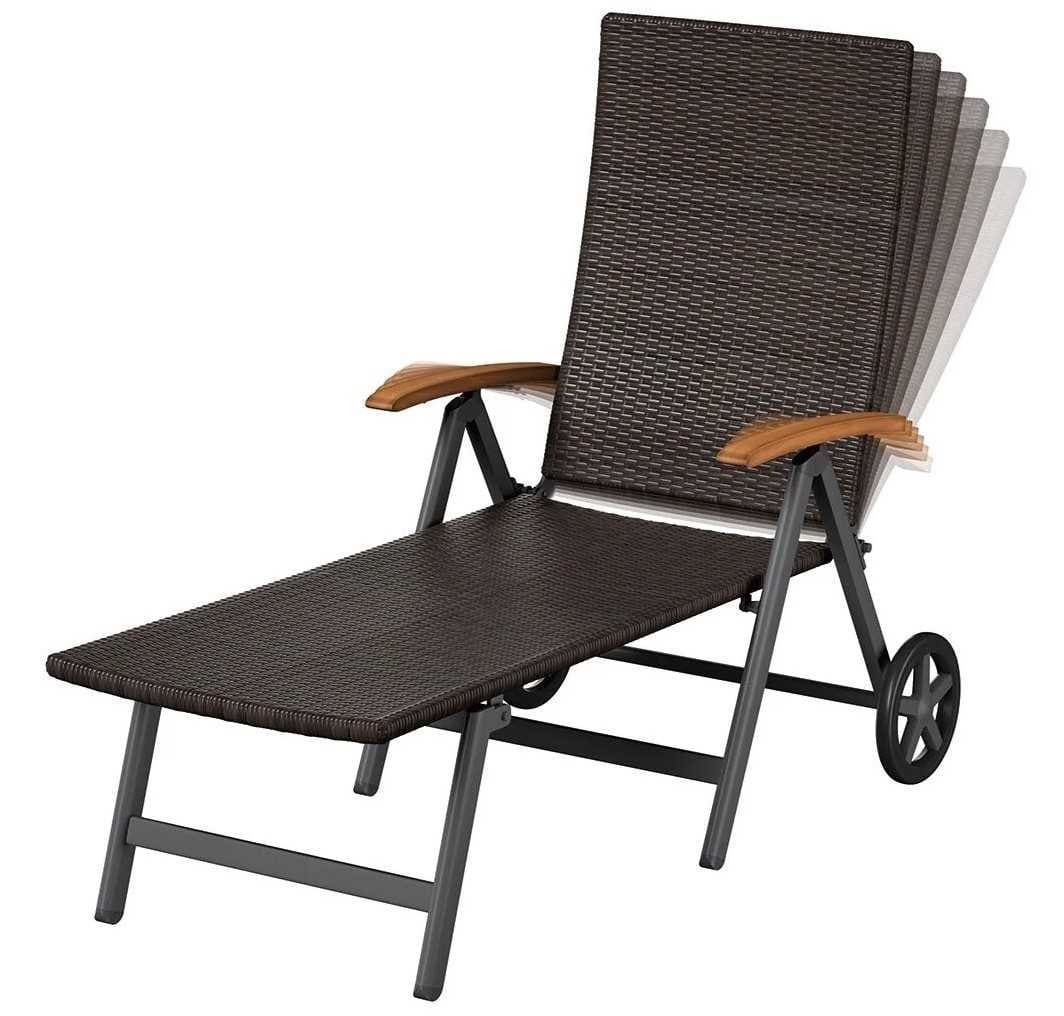 Tumbona de entramado marrón con ruedas Valencia de Lidl