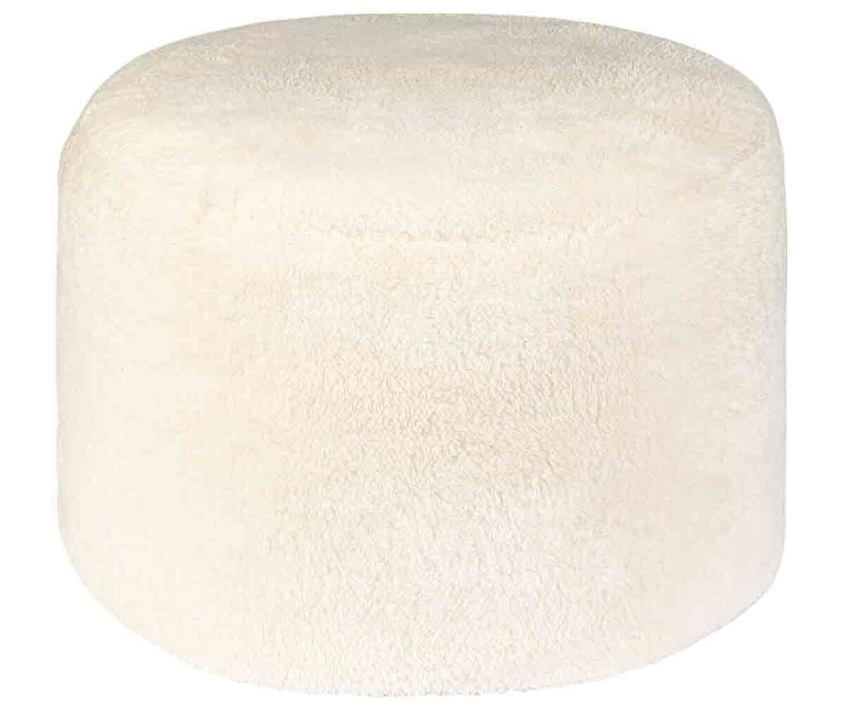 El puff redondo blanco y acolchado de Lidl