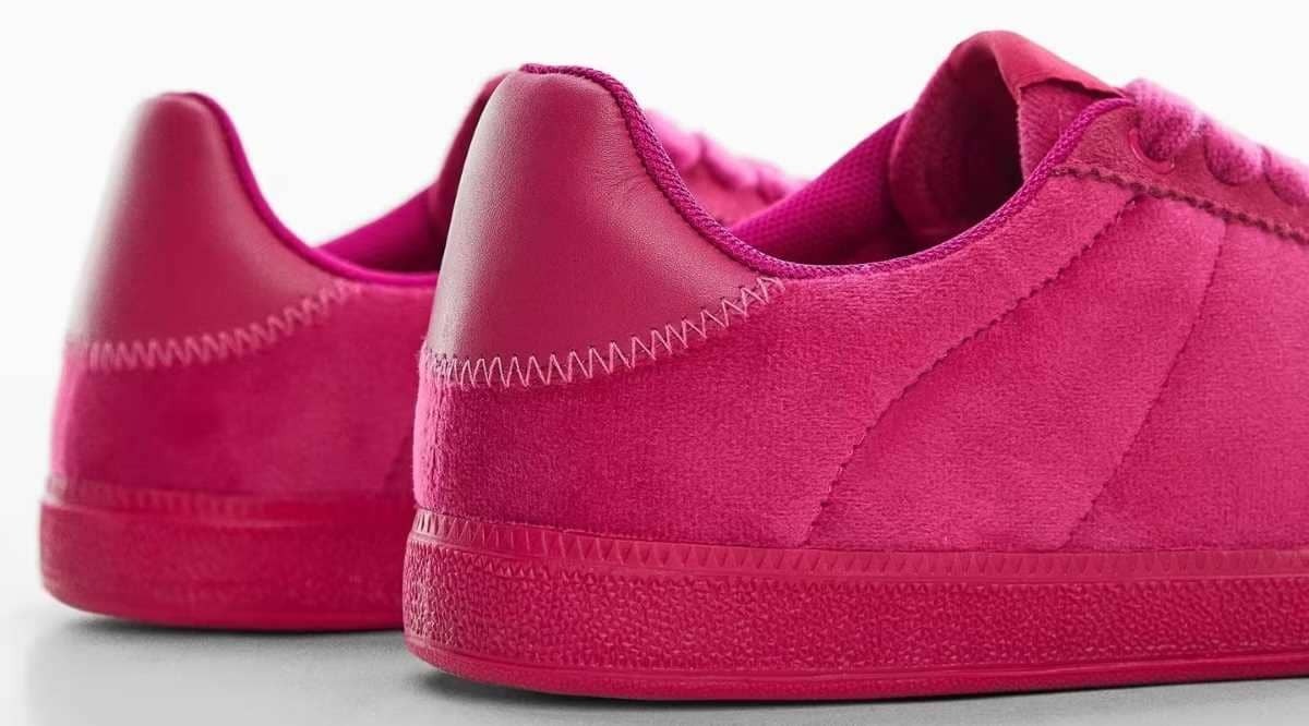 Deportiva piel monocolor de Mango Outlet