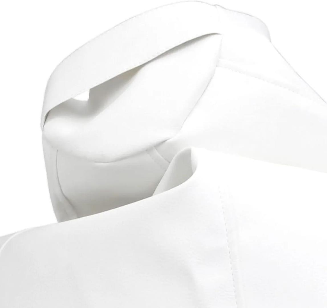 El puff blanco XL de polipiel con relleno incluido y forma de pera de Leroy Merlin