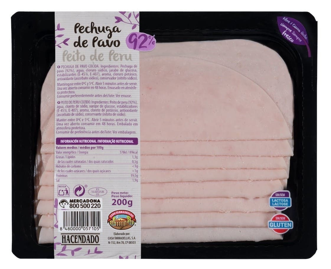 Pechuga de pavo 92 en lonchas