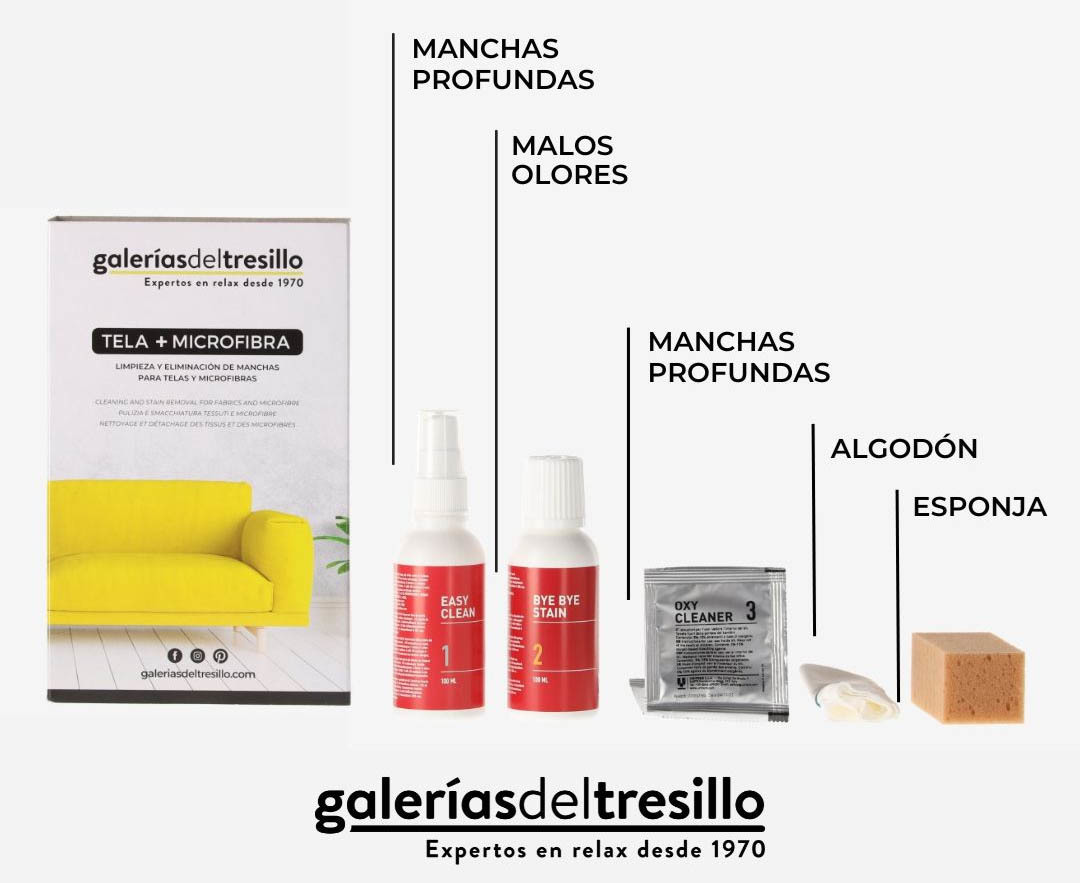Kit de Limpieza para sofás de tela y microfibra de Galerías del Tresillo