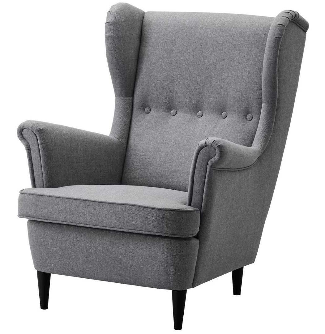 STRANDMON Sillón orejero, Nordvalla gris oscuro de Ikea