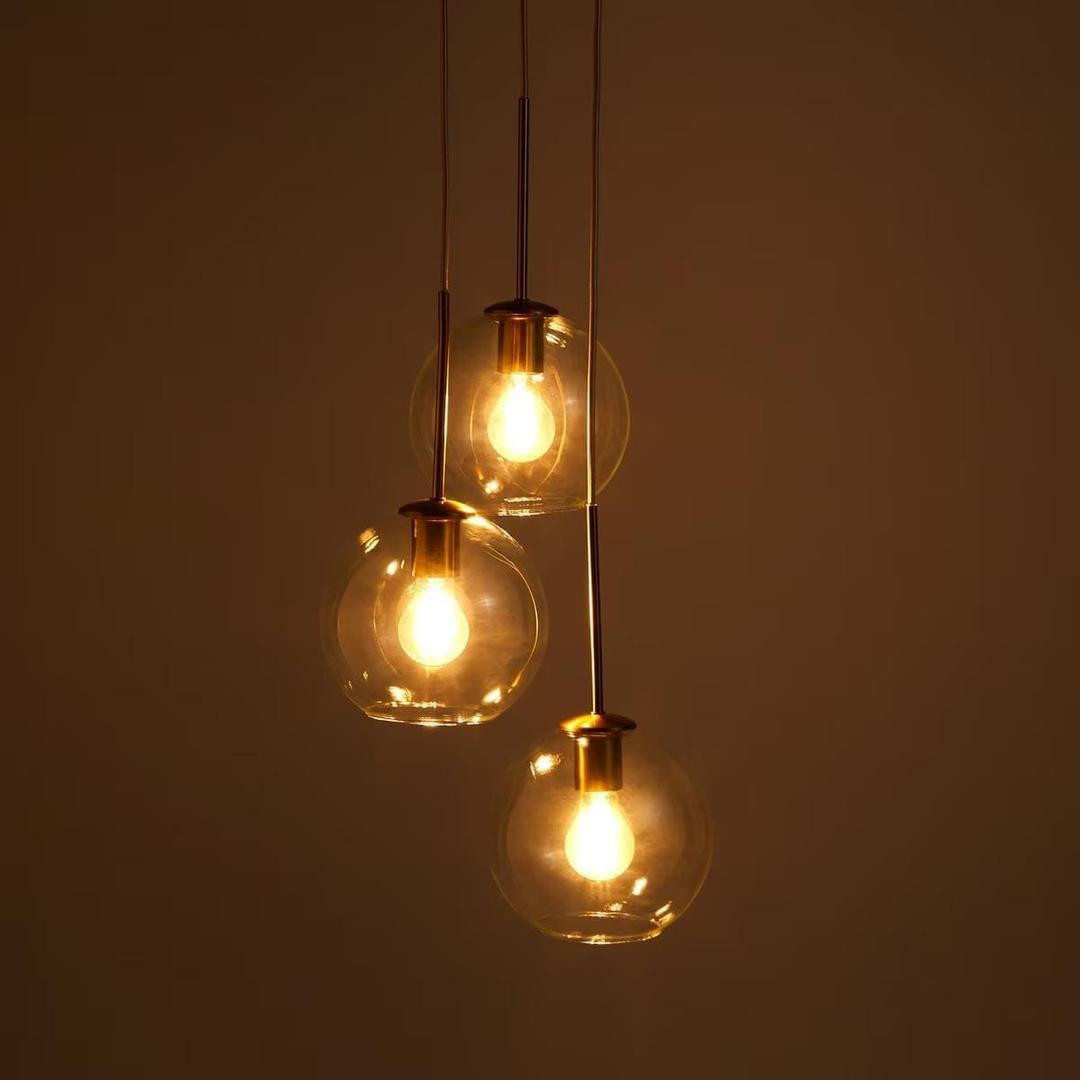 Lámpara Chandelier de cristal y metal Prado