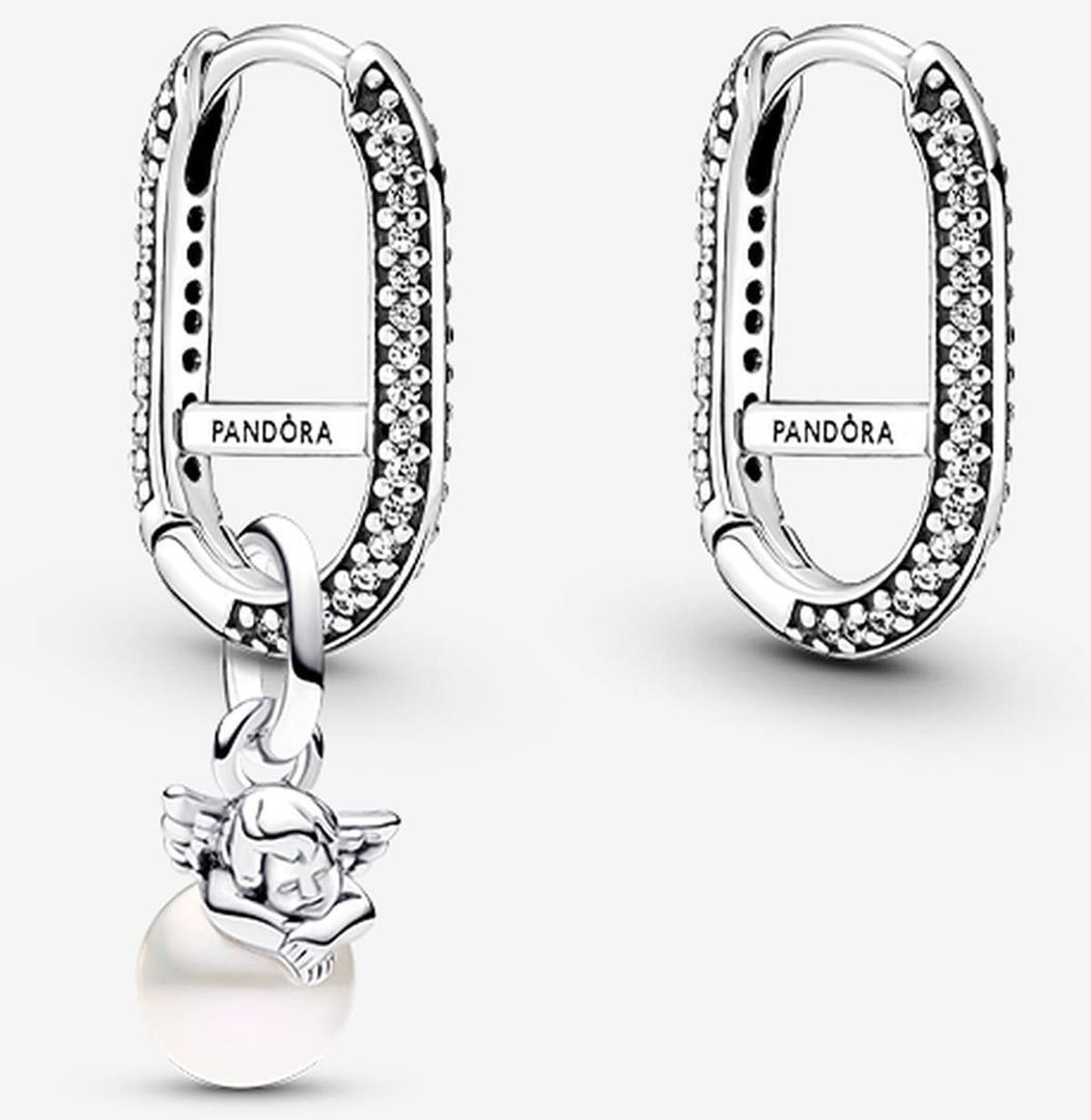 Pendientes de aro con Charm de Cupido de Pandora