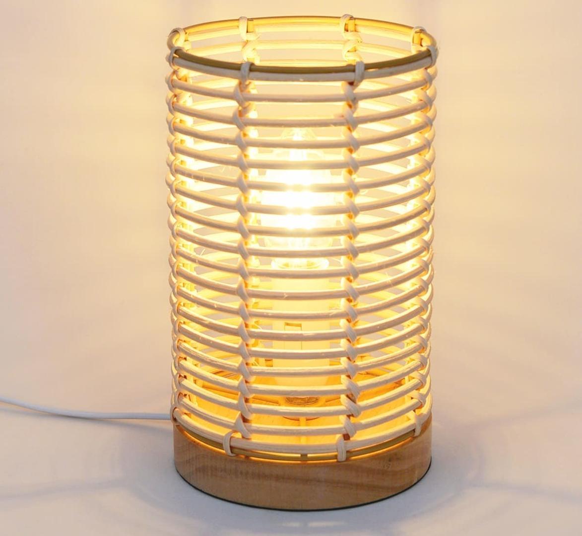 Lámpara de mesa Poppy de mimebre beige INSPIREde Leroy Merlin