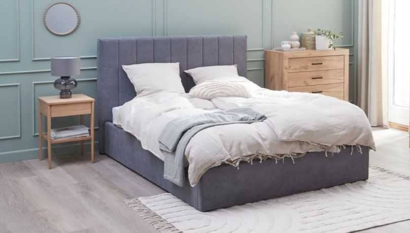 Estructura cama HASLEV almacenaje tela gris oscuro de JYSK