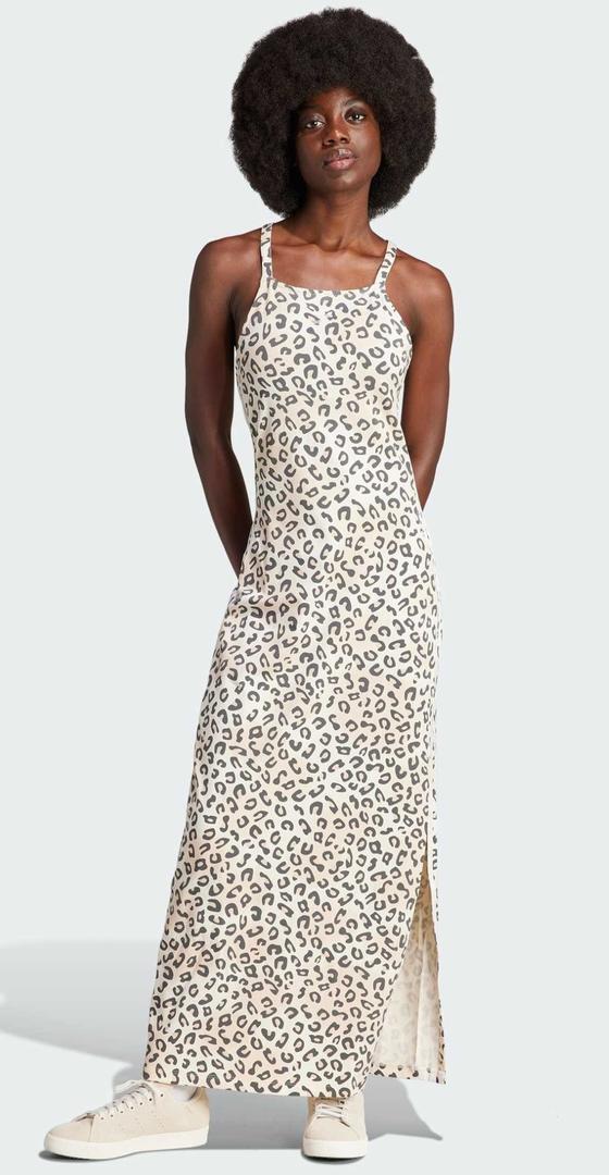 Vestido largo Adidas Originals Leopard Luxe Maxi 3 bandas