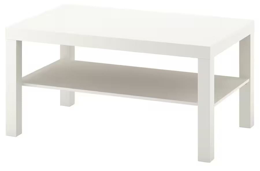 La mesa de centro LACK de color blanco de Ikea