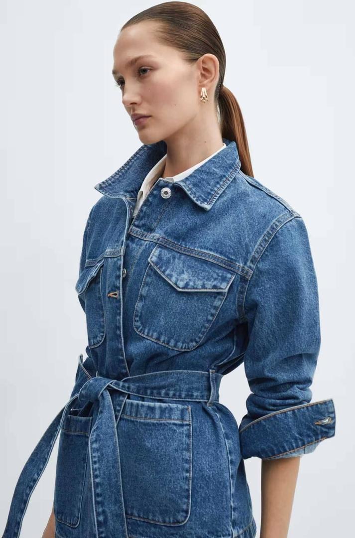 Cazadora vaquera cinturón de Mango