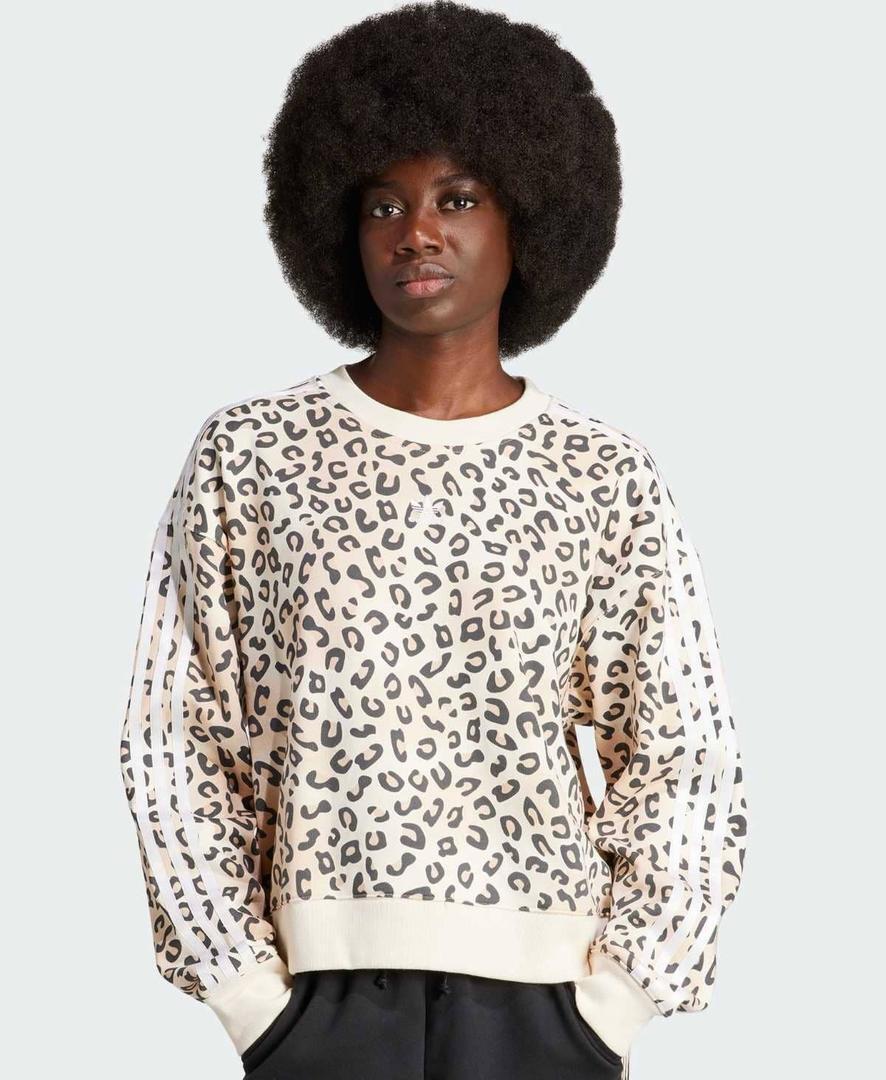 Sudadera cuello redondo adidas originals leopard luxe trefoil de Adidas
