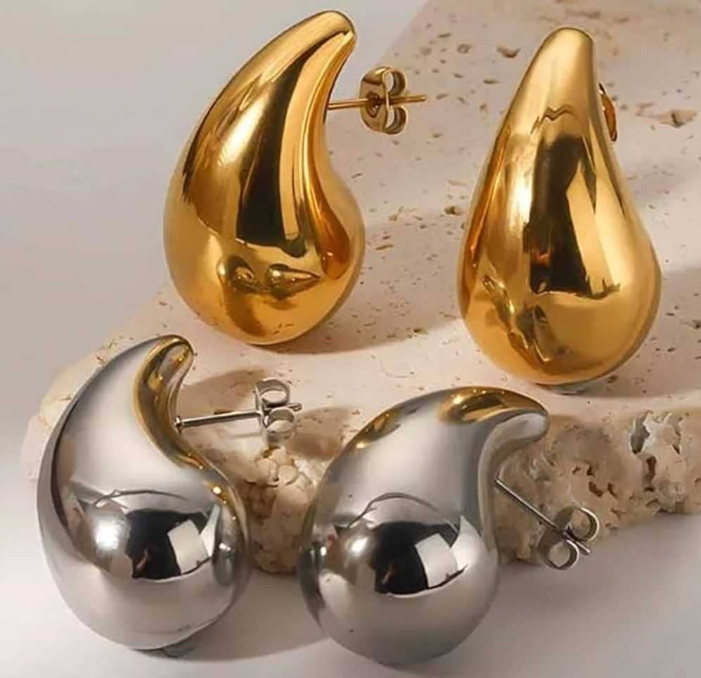 Pendientes Gota Lagrima Dorados Plateado de Amazon