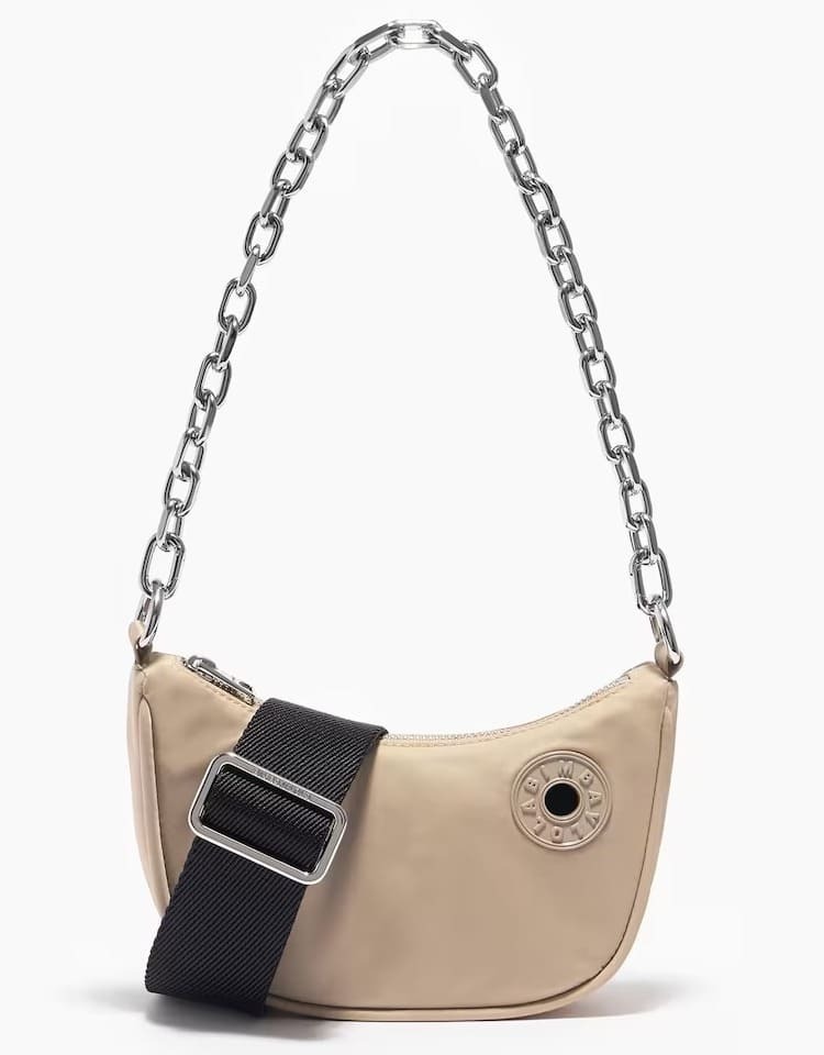 La bandolera de mujer con cremallera en color beige de Bimba y Lola en El Corte Inglés