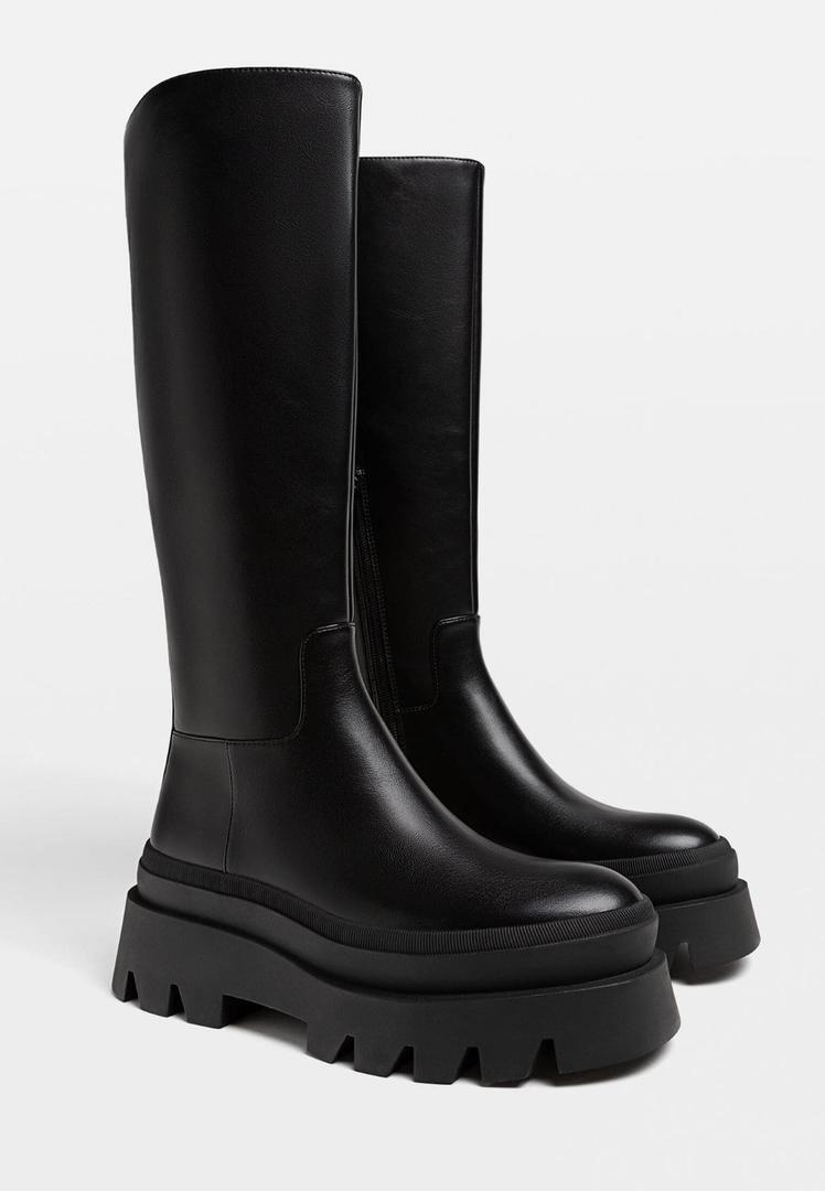 Botas de caña alta plana con suela track