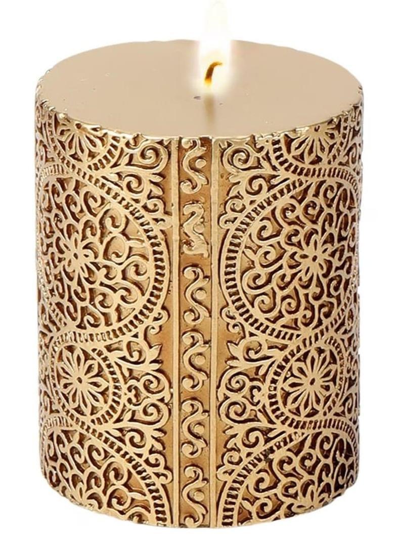 Vela de taco con relieve de flores