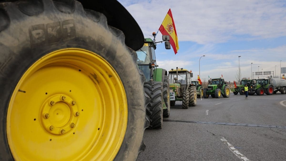 Protestas de los agricultores en Sevilla. Esta es la reacción de un conductor desesperado