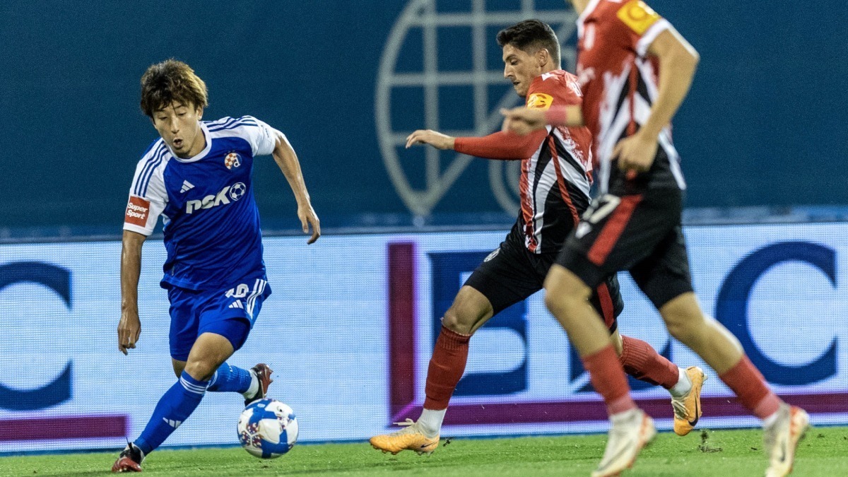 Takuro Kaneko en un partido del Dinamo Zagreb